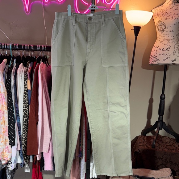 Just Black Pants - Just Black Women's Light Green Wide Leg Pants NWOT